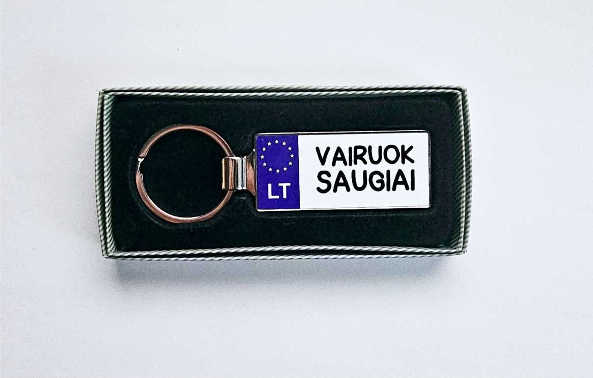 Raktų pakabukas "VAIRUOK SAUGIAI"